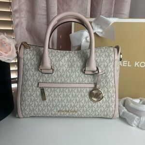 Michael Kors Carine Medium Powder Blush Satchel